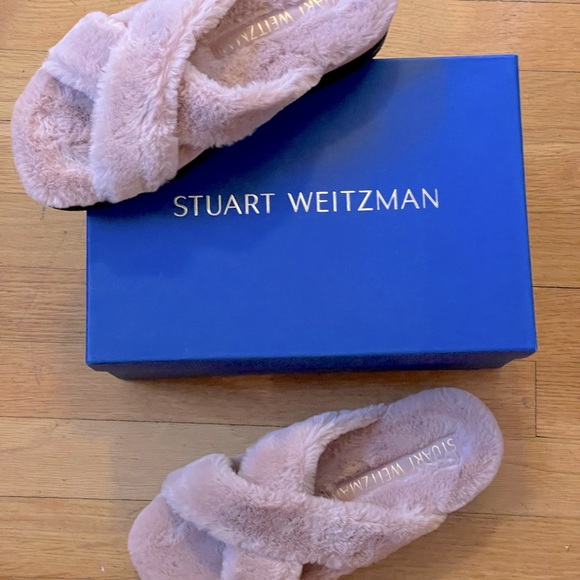 STUART WEITZMAN Roza Lift Chill Faux Fur Platform Slides - Women’s Size 8 - New - Picture 7 of 10